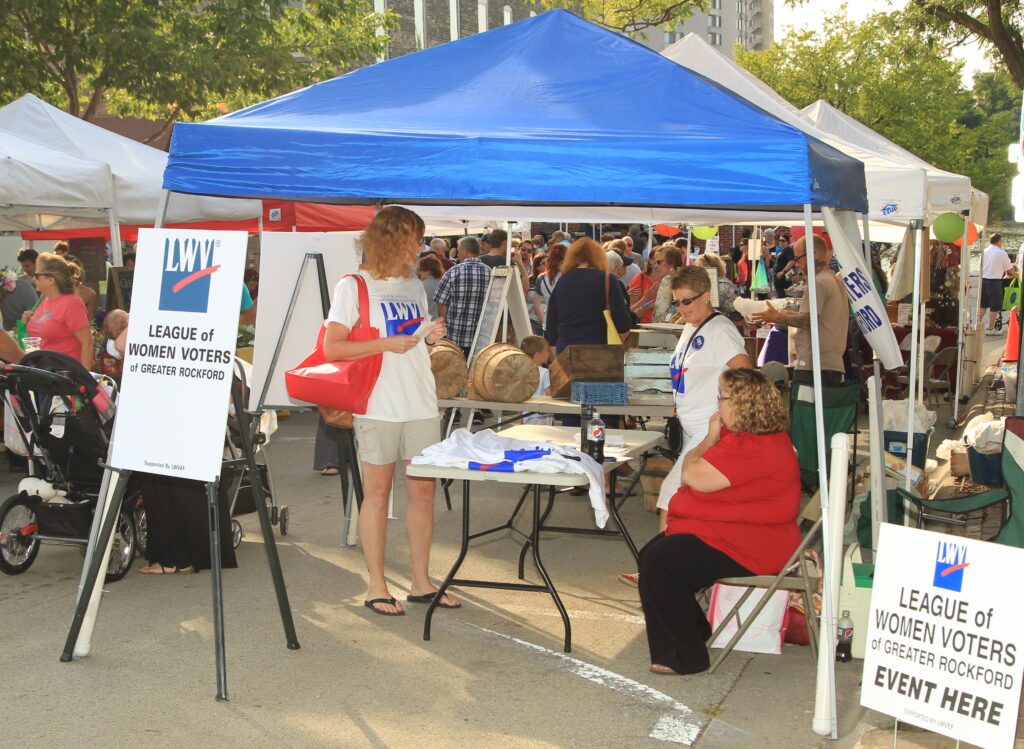League of Women Voters of Greater Rockford participates in many activities.
