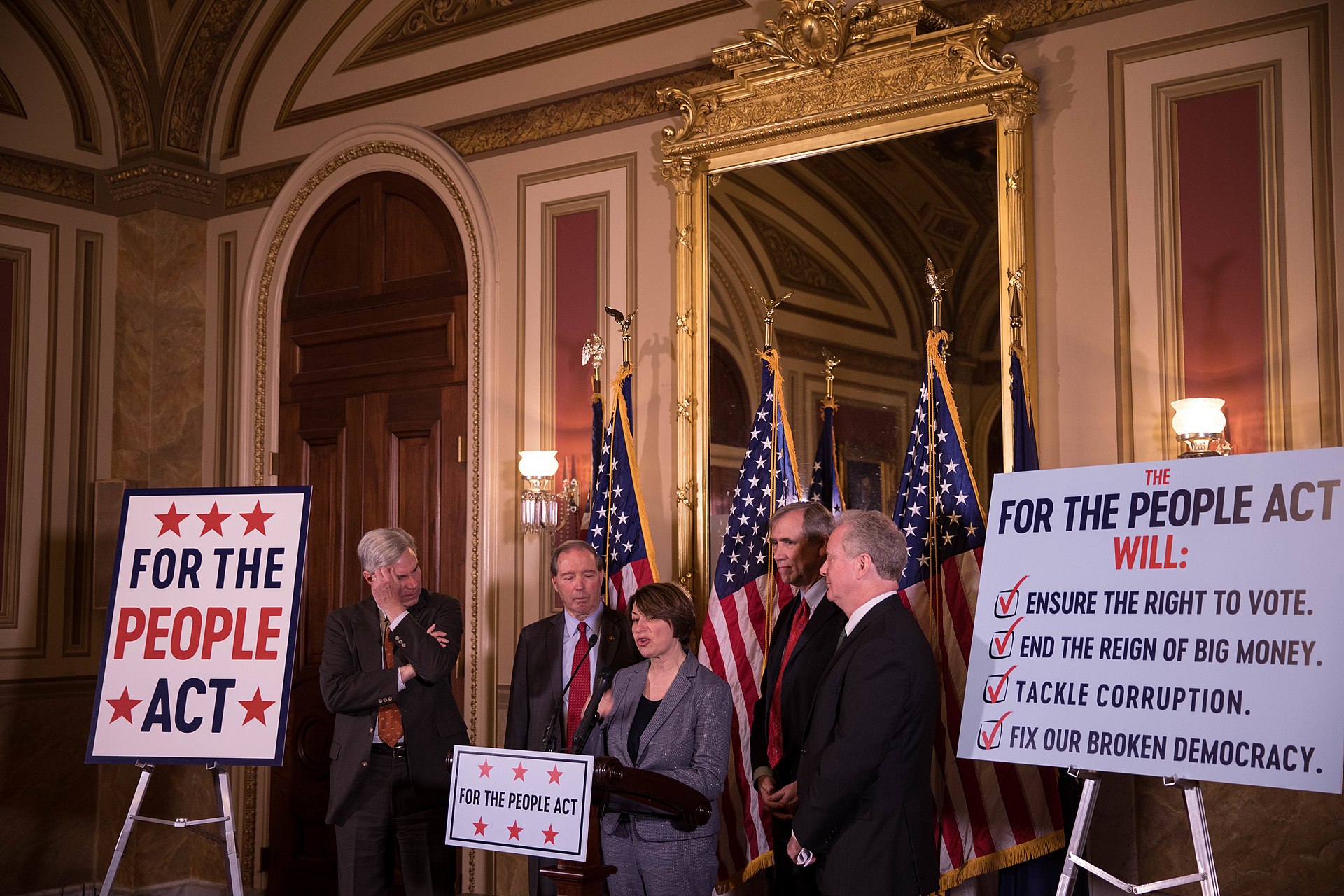 Senator Amy Klobuchar explains the “ For the People” act.