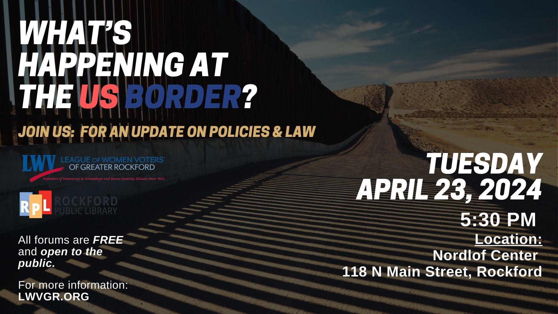 Join us for a non-partisan discussion: updates on policy and law at the US Southern border